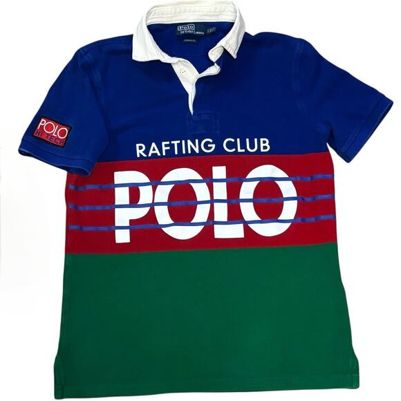 Polo Ralph Lauren Rafting Club Color Block Rugby Style Polo Size Small Hi Tech - Picture 1 of 5